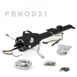 Keyed Tilt Column Black - Column Shift O/D FLR MNT 3.5" Drop Push Button WH w/ RFID - Part Number: HEXCB1KBO135XPWH1