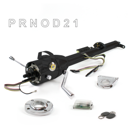 Keyed Tilt Column Black - Column Shift O/D FLR MNT 2.5" Drop Push Button YL w/ RFID - Part Number: HEXCB1KBO125XPYL1