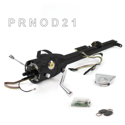 Keyed Tilt Column Black - Column Shift O/D 2.5" Drop Push Button YL w/ RFID - Part Number: HEXCB1KBO025XPYL1