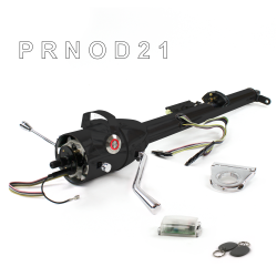 Keyed Tilt Column Black - Column Shift O/D 2.5" Drop Push Button RD w/ RFID - Part Number: HEXCB1KBO025XPRD1