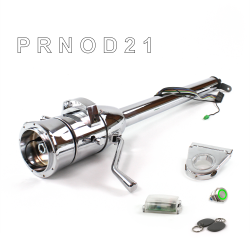 Tilt Column Chrome - Column Shift O/D 3.5" Drop 9 Hole Push Button GN w/ RFID - Part Number: HEXCC1XCO0359PGN1