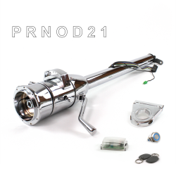 Tilt Column Chrome - Column Shift O/D 3.5" Drop 9 Hole Push Button BL w/ RFID - Part Number: HEXCC1XCO0359PBL1