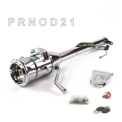 Tilt Column Chrome - Column Shift O/D 3.5" Drop 9 Hole Push Button RD w/ RFID - Part Number: HEXCC1XCO0359PRD1