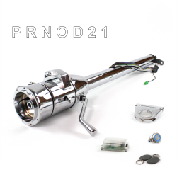 Tilt Column Chrome - Column Shift O/D 2.5" Drop 9 Hole Push Button BL w/ RFID - Part Number: HEXCC1XCO0259PBL1