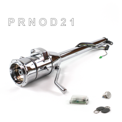 Tilt Column Chrome - Column Shift O/D 9 Hole Push Button WH w/ RFID - Part Number: HEXCC1XCO0X9PWH1