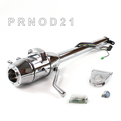 Tilt Column Chrome - Column Shift O/D 3.5" Drop 6 Hole Push Button BL  - Part Number: HEXCC1XCO0356PBL0