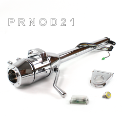 Tilt Column Chrome - Column Shift O/D 3.5" Drop 6 Hole Push Button YL  - Part Number: HEXCC1XCO0356PYL0