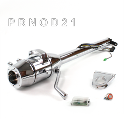 Tilt Column Chrome - Column Shift O/D 3.5" Drop 6 Hole Push Button RD  - Part Number: HEXCC1XCO0356PRD0