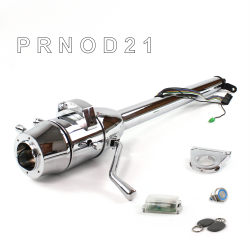 Tilt Column Chrome - Column Shift O/D 2.5" Drop 6 Hole Push Button BL w/ RFID - Part Number: HEXCC1XCO0256PBL1