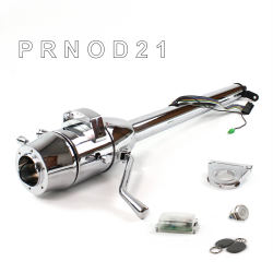 Tilt Column Chrome - Column Shift O/D 2.5" Drop 6 Hole Push Button WH w/ RFID - Part Number: HEXCC1XCO0256PWH1