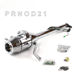 Tilt Column Chrome - Column Shift O/D 2.5" Drop 6 Hole Push Button YL w/ RFID - Part Number: HEXCC1XCO0256PYL1