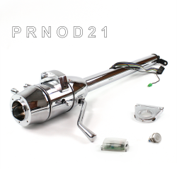 Tilt Column Chrome - Column Shift O/D 2.5" Drop 6 Hole Push Button WH  - Part Number: HEXCC1XCO0256PWH0