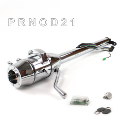 Tilt Column Chrome - Column Shift O/D 6 Hole Push Button WH w/ RFID - Part Number: HEXCC1XCO0X6PWH1