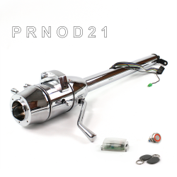 Tilt Column Chrome - Column Shift O/D 6 Hole Push Button RD w/ RFID - Part Number: HEXCC1XCO0X6PRD1