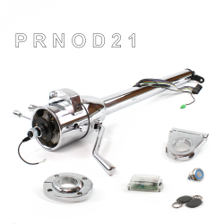 Tilt Column Chrome - Column Shift O/D FLR MNT 3.5" Drop Push Button BL w/ RFID - Part Number: HEXCC1XCO135XPBL1