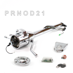 Tilt Column Chrome - Column Shift O/D FLR MNT 3.5" Drop Push Button RD w/ RFID - Part Number: HEXCC1XCO135XPRD1