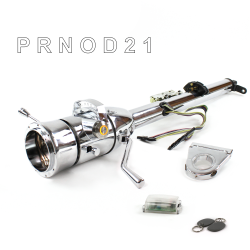 Keyed Tilt Column Chrome - Column Shift O/D 3.5" Drop 9 Hole Push Button OR w/ RFID - Part Number: HEXCC1KCO0359POR1