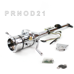 Keyed Tilt Column Chrome - Column Shift O/D 2.5" Drop 9 Hole Push Button OR w/ RFID - Part Number: HEXCC1KCO0259POR1