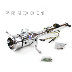 Keyed Tilt Column Chrome - Column Shift O/D 2.5" Drop 9 Hole Push Button BL  - Part Number: HEXCC1KCO0259PBL0