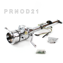 Keyed Tilt Column Chrome - Column Shift O/D 2.5" Drop 9 Hole Push Button YL  - Part Number: HEXCC1KCO0259PYL0