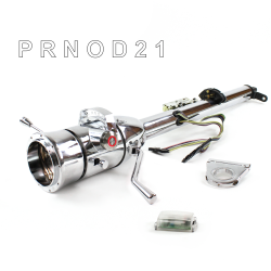 Keyed Tilt Column Chrome - Column Shift O/D 2.5" Drop 9 Hole Push Button RD  - Part Number: HEXCC1KCO0259PRD0