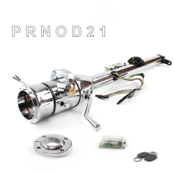 Keyed Tilt Column Chrome - Column Shift O/D FLR MNT 9 Hole Push Button OR w/ RFID - Part Number: HEXCC1KCO1X9POR1