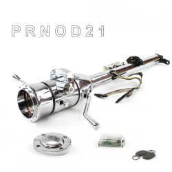 Keyed Tilt Column Chrome - Column Shift O/D FLR MNT 9 Hole Push Button WH w/ RFID - Part Number: HEXCC1KCO1X9PWH1