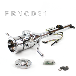 Keyed Tilt Column Chrome - Column Shift O/D FLR MNT 9 Hole Push Button w/ RFID - Part Number: HEXCC1KCO1X9PXX1