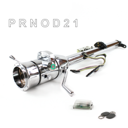 Keyed Tilt Column Chrome - Column Shift O/D 9 Hole Push Button GN w/ RFID - Part Number: HEXCC1KCO0X9PGN1