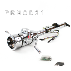 Keyed Tilt Column Chrome - Column Shift O/D 9 Hole Push Button RD w/ RFID - Part Number: HEXCC1KCO0X9PRD1