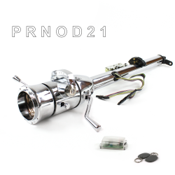 Keyed Tilt Column Chrome - Column Shift O/D 9 Hole Push Button w/ RFID - Part Number: HEXCC1KCO0X9PXX1