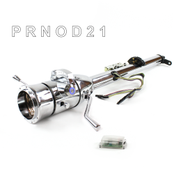 Keyed Tilt Column Chrome - Column Shift O/D 9 Hole Push Button BL  - Part Number: HEXCC1KCO0X9PBL0