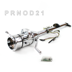 Keyed Tilt Column Chrome - Column Shift O/D 9 Hole Push Button WH  - Part Number: HEXCC1KCO0X9PWH0