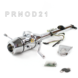 Keyed Tilt Column Chrome - Column Shift O/D 3.5" Drop 6 Hole Push Button OR w/ RFID - Part Number: HEXCC1KCO0356POR1