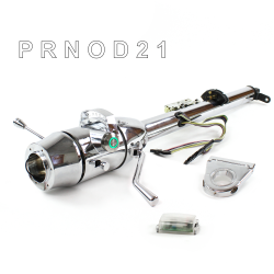 Keyed Tilt Column Chrome - Column Shift O/D 3.5" Drop 6 Hole Push Button GN  - Part Number: HEXCC1KCO0356PGN0