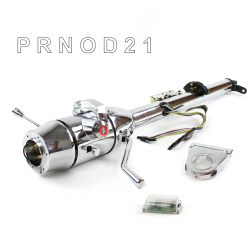 Keyed Tilt Column Chrome - Column Shift O/D 3.5" Drop 6 Hole Push Button RD  - Part Number: HEXCC1KCO0356PRD0