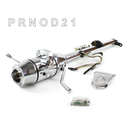 Keyed Tilt Column Chrome - Column Shift O/D 3.5" Drop 6 Hole Push Button  - Part Number: HEXCC1KCO0356PXX0