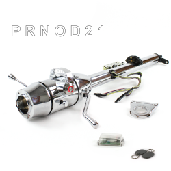 Keyed Tilt Column Chrome - Column Shift O/D 2.5" Drop 6 Hole Push Button RD w/ RFID - Part Number: HEXCC1KCO0256PRD1