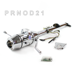 Keyed Tilt Column Chrome - Column Shift O/D 2.5" Drop 6 Hole Push Button BL  - Part Number: HEXCC1KCO0256PBL0