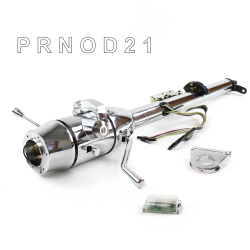 Keyed Tilt Column Chrome - Column Shift O/D 2.5" Drop 6 Hole Push Button WH  - Part Number: HEXCC1KCO0256PWH0