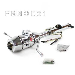 Keyed Tilt Column Chrome - Column Shift O/D 2.5" Drop 6 Hole Push Button RD  - Part Number: HEXCC1KCO0256PRD0