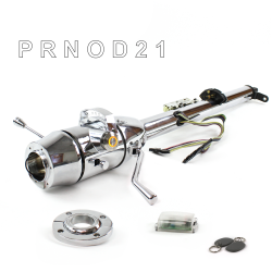 Keyed Tilt Column Chrome - Column Shift O/D FLR MNT 6 Hole Push Button OR w/ RFID - Part Number: HEXCC1KCO1X6POR1