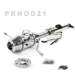 Keyed Tilt Column Chrome - Column Shift O/D FLR MNT 6 Hole Push Button w/ RFID - Part Number: HEXCC1KCO1X6PXX1