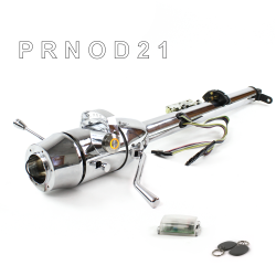 Keyed Tilt Column Chrome - Column Shift O/D 6 Hole Push Button OR w/ RFID - Part Number: HEXCC1KCO0X6POR1