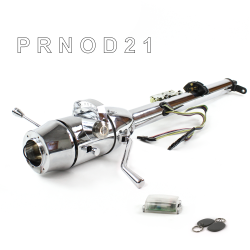 Keyed Tilt Column Chrome - Column Shift O/D 6 Hole Push Button w/ RFID - Part Number: HEXCC1KCO0X6PXX1