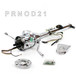 Keyed Tilt Column Chrome - Column Shift O/D FLR MNT 3.5" Drop Push Button GN  - Part Number: HEXCC1KCO135XPGN0