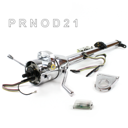 Keyed Tilt Column Chrome - Column Shift O/D 3.5" Drop Push Button YL  - Part Number: HEXCC1KCO035XPYL0