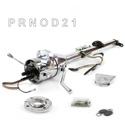 Keyed Tilt Column Chrome - Column Shift O/D FLR MNT 2.5" Drop Push Button w/ RFID - Part Number: HEXCC1KCO125XPXX1