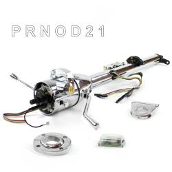 Keyed Tilt Column Chrome - Column Shift O/D FLR MNT 2.5" Drop Push Button OR  - Part Number: HEXCC1KCO125XPOR0