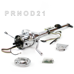 Keyed Tilt Column Chrome - Column Shift O/D FLR MNT 2.5" Drop Push Button  - Part Number: HEXCC1KCO125XPXX0